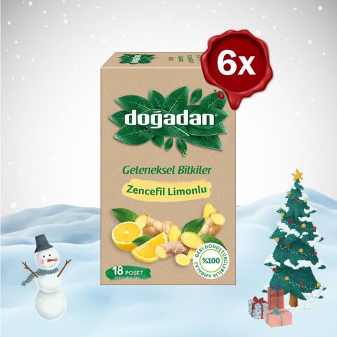 Doğadan Yılbaşı Paketi Zencefil Limonlu Bitki Çayı 18'li x 6