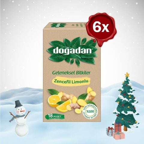 Doğadan Yılbaşı Paketi Zencefil Limonlu Bitki Çayı 18'li x 6