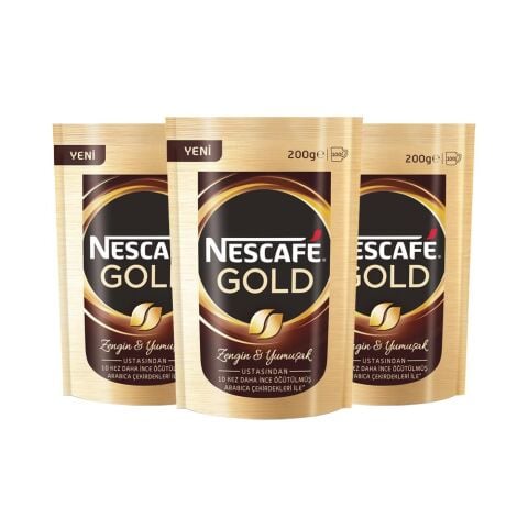 Nescafe Gold Çözünebilir Kahve 200 Gr x 3