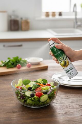 Premium Sprey Yağ Serisi, Zeytinyağı, Ayçiçek Yağı ve Hamur İşleri için Bitkisel Yağ, 250 ML Sprey Şişelerde