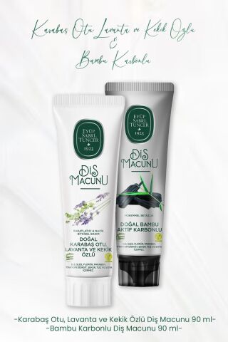 Eyüp Sabri Tuncer Diş Macunu Lavanta ve Kekik Özlü 90 ml ve Bambu Karbonlu 90 ml