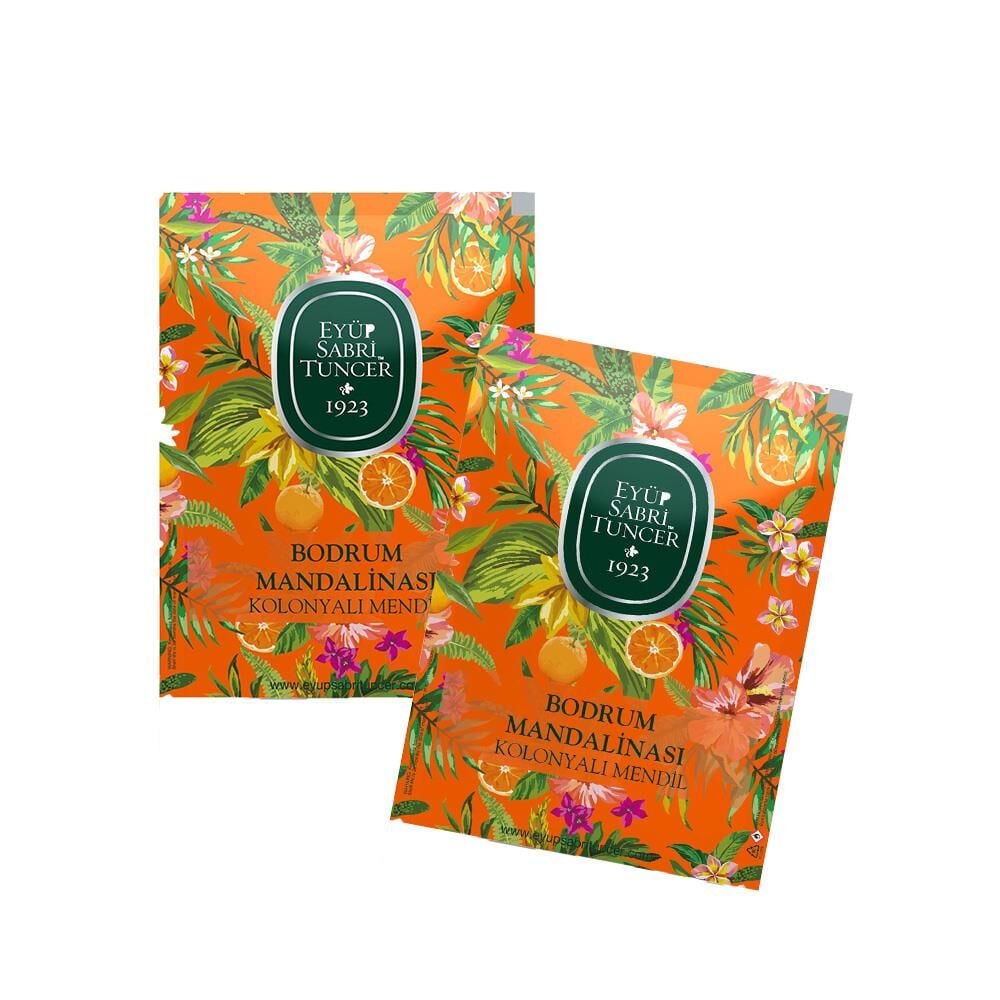 Eyüp Sabri Tuncer Büyük Boy Bodrum Mandalinası Kolonyalı Mendil 30 Adet x 2