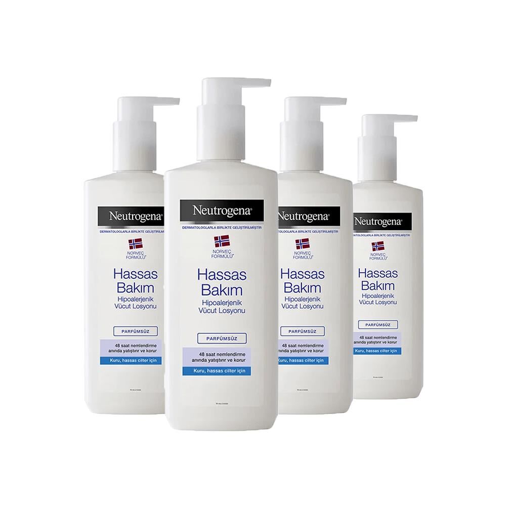 Neutrogena Hassas Bakım Vücut Losyonu Parfümsüz 400 ml x 4