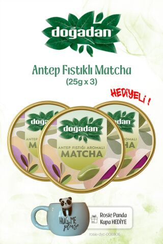 Doğadan x3 Antep Fıstıklı Matcha 25gr ve Panda Kupa