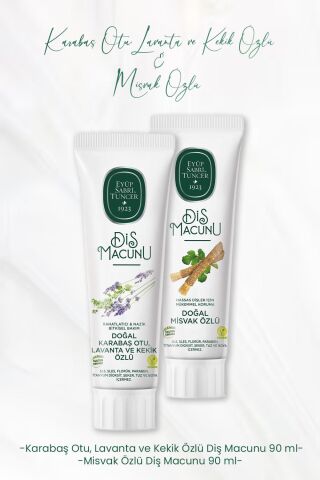 Eyüp Sabri Tuncer Diş Macunu Lavanta ve Kekik Özlü 90 ml ve Misvak Özlü 90 ml