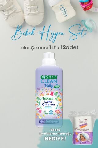 U Green Clean Baby Leke Çıkarıcı 1 L x 12 Adet ve Hediyeli