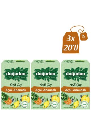 Doğadan Yeşil Çay Açai Ananaslı 20’Li X 3 Adet