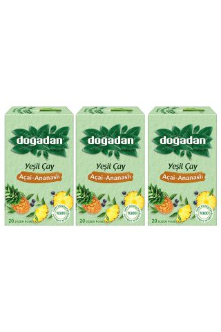 Doğadan Yeşil Çay Açai Ananaslı 20’Li X 3 Adet