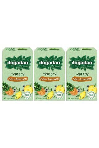 Doğadan Yeşil Çay Açai Ananaslı 20’Li X 3 Adet
