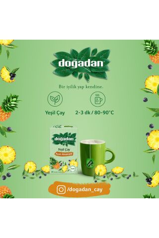 Doğadan Yeşil Çay Açai Ananaslı 20’Li X 3 Adet