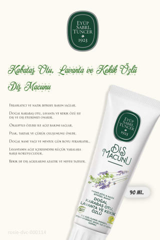Eyüp Sabri Tuncer Karabaş Otu, Lavanta ve Kekik Özlü 90 ml Diş Macunu ve ROSIE