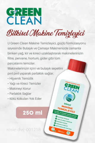 3 Adet Green Clean Bulaşık & Çamaşır Makinesi Temizleyici 250 ml ve ROSIE