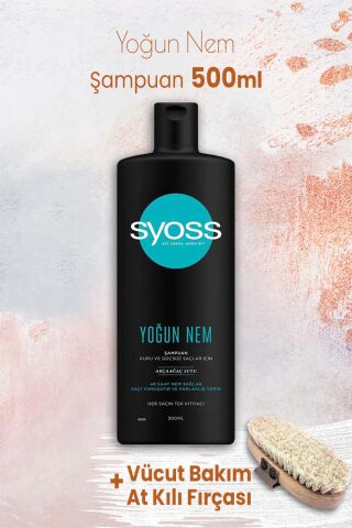 Syoss Yoğun Nem Şampuan 500 ml ve Vücut Bakım At Kılı Fırçası