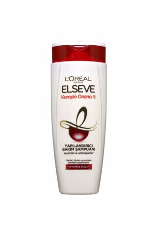 Elseve Komple Onarıcı 5 Yıpranmış Saçlar Için Keratinxs Içeren Yapılandırıcı Bakım Şampuanı 450 ml