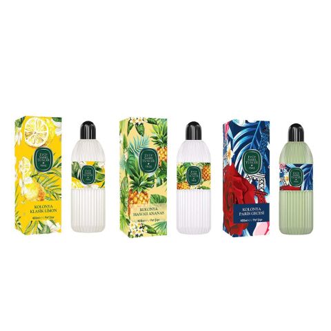 Eyüp Sabri Tuncer Kolonya Klasik Limon, Hawaii Ananas ve Paris Gecesi Pet Şişe 400 ml