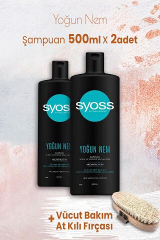 Syoss Yoğun Nem Şampuan 500 ml x 2 Adet ve Vücut Bakım At Kılı Fırçası