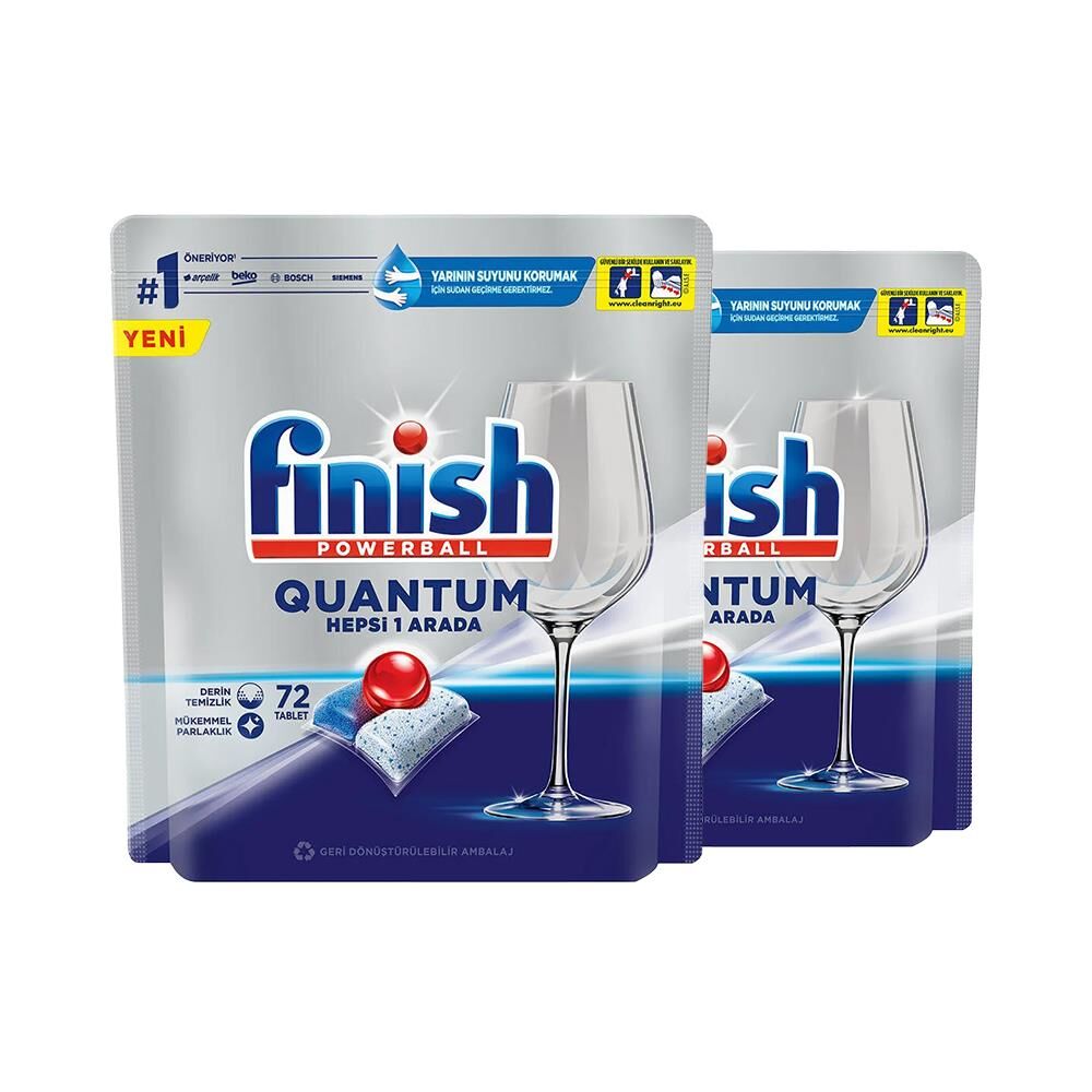 Finish Powerball Quantum Hepsi Bir Arada 72'li Bulaşık Deterjanı x 2