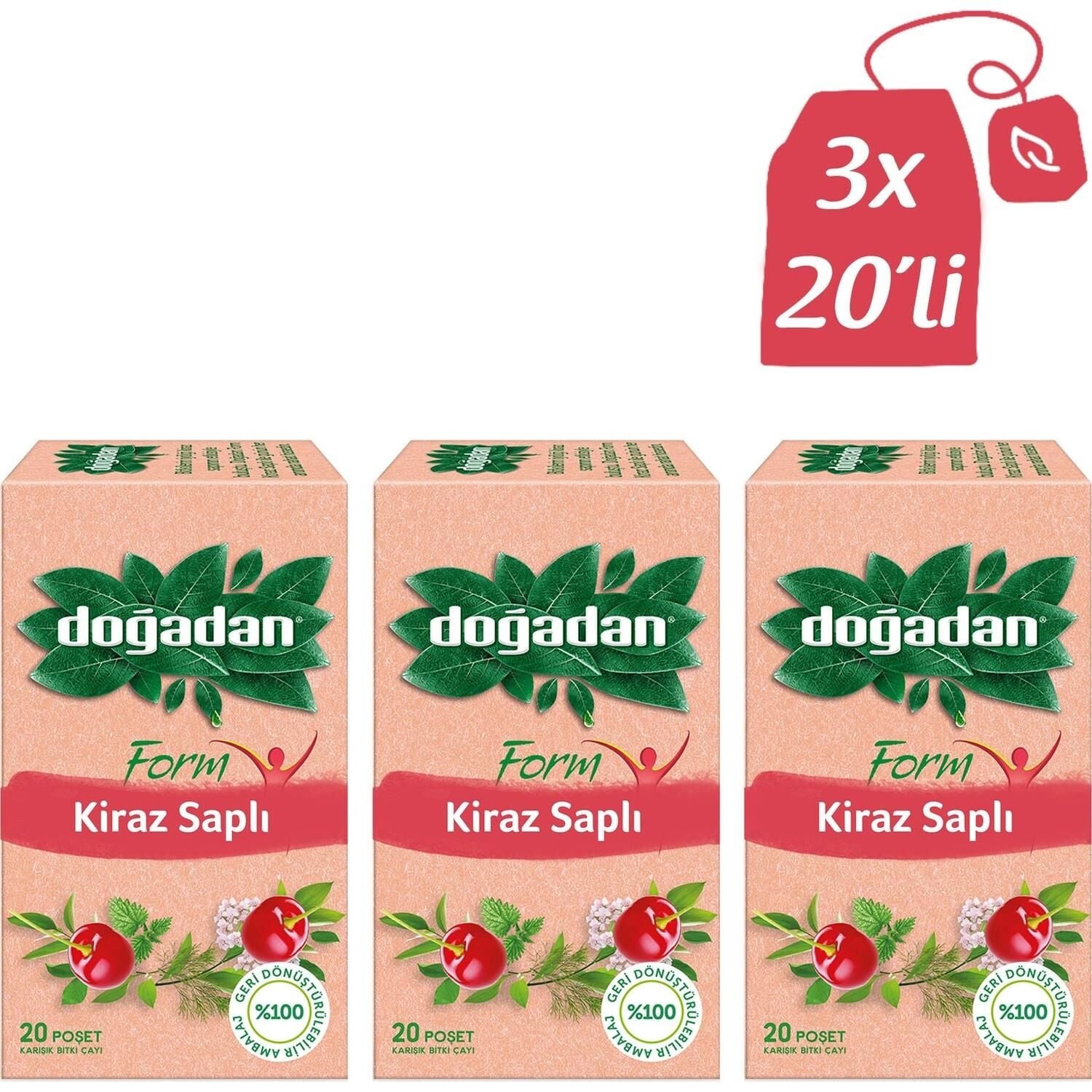 Doğadan Form Çay Kiraz Saplı 20'li x 3 Adet
