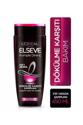 Elseve L'oréal Paris Komple Direnç Dökülme Karşıtı 2'si 1 Arada Şampuan 450 Ml