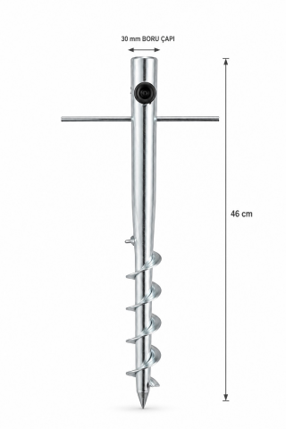 Metal Görünümlü Şemsiye Kazığı 46 cm / 30 mm çap
