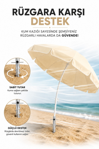 Metal Görünümlü Şemsiye Kazığı 46 cm / 30 mm çap