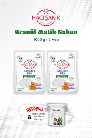 Hacı Şakir Granül Matik Çamaşır Deterjanı 1000 gr X2 ve ROSIE