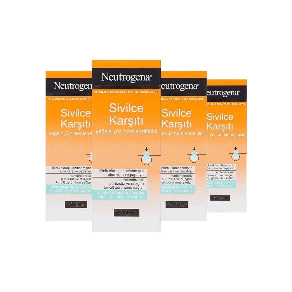 Neutrogena Sivilce Karşıtı Yağsız Yüz Nemlendiricisi 50 ml x 4