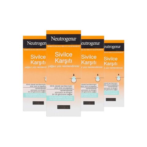 Neutrogena Sivilce Karşıtı Yağsız Yüz Nemlendiricisi 50 ml x 4