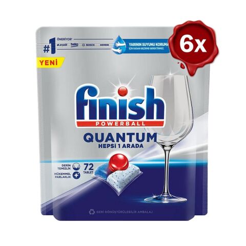 Finish Powerball Quantum Hepsi Bir Arada 72'li Bulaşık Deterjanı x 6