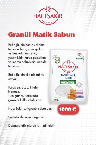 1000 gr 3 Adet Hacı Şakir Granül Matik Çamaşır Deterjanı ve ROSIE