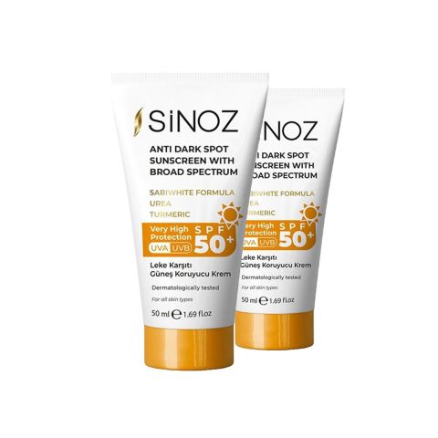 Sinoz Leke Karşıtı Güneş Koruyucu Krem 50SPF 50 ml x 2