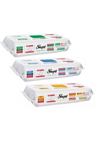 Sleepy Easy Clean Beyaz Sabun,Çamaşır Suyu,Arap Sabun Mop Uyumlu Yer Temizlik Havlusu 3 x 50