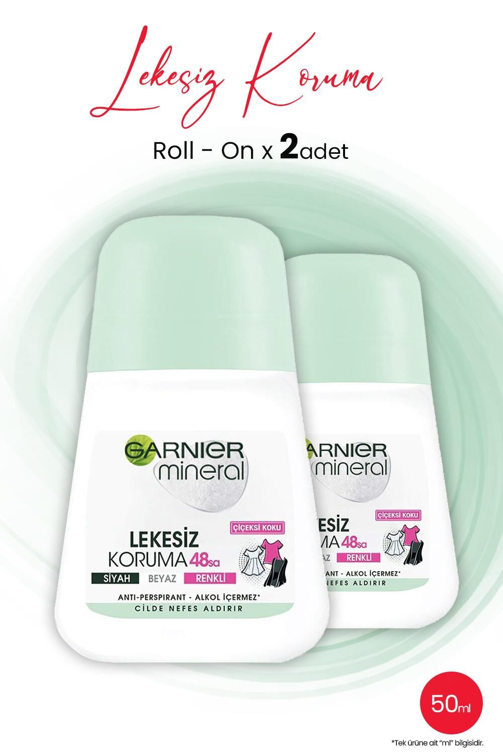 Garnıer Mineral Roll On Lekesiz Koruma 48 Saat 50 ML x 2 Adet