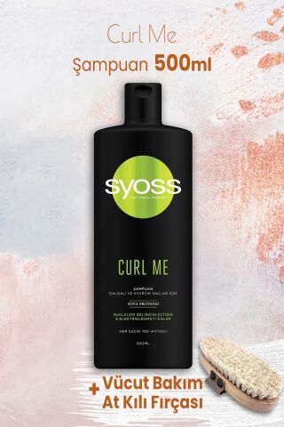 Syoss Curl Me Şampuan 500 ml ve Vücut Bakım At Kılı Fırçası