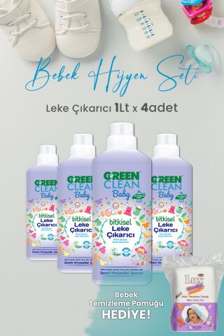 U Green Clean Baby Leke Çıkarıcı 1 L x 4 Adet ve Hediyeli