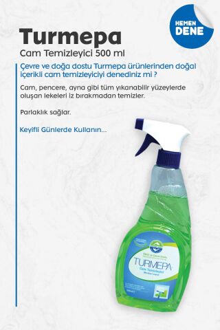 Turmepa Cam Temizleyici 500 ml, Turmepa Cam Temizleyici 500 ml, 4 AL 3 ÖDE Pamuk Hediyeli