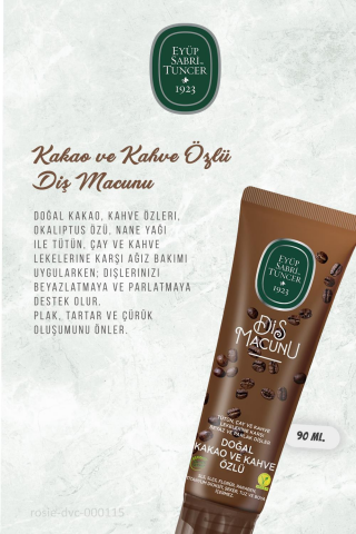 3'lü Eyüp Sabri Tuncer Diş Macunu Kakao ve Kahve Özlü 90 ml ve ROSIE Pamuk 60'lı