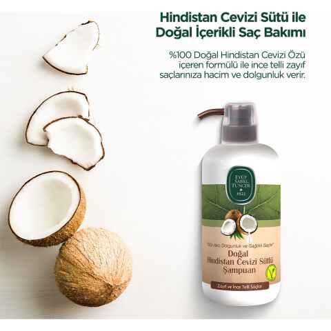 Eyüp Sabri Tuncer Doğal Hindistan Cevizi Sütlü Şampuan 600 ml