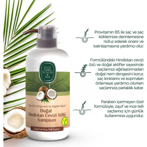 Eyüp Sabri Tuncer Doğal Hindistan Cevizi Sütlü Şampuan 600 ml