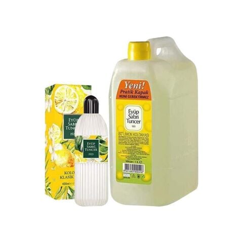 Eyüp Sabri Tuncer Klasik Limon Kolonyası Plastik Şişe 400 ML ve Yedek Şişe 1 Litre