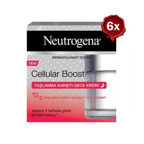 Neutrogena Cellular Boost Yaşlanma Karşıtı Gece Kremi 50 ml x 6