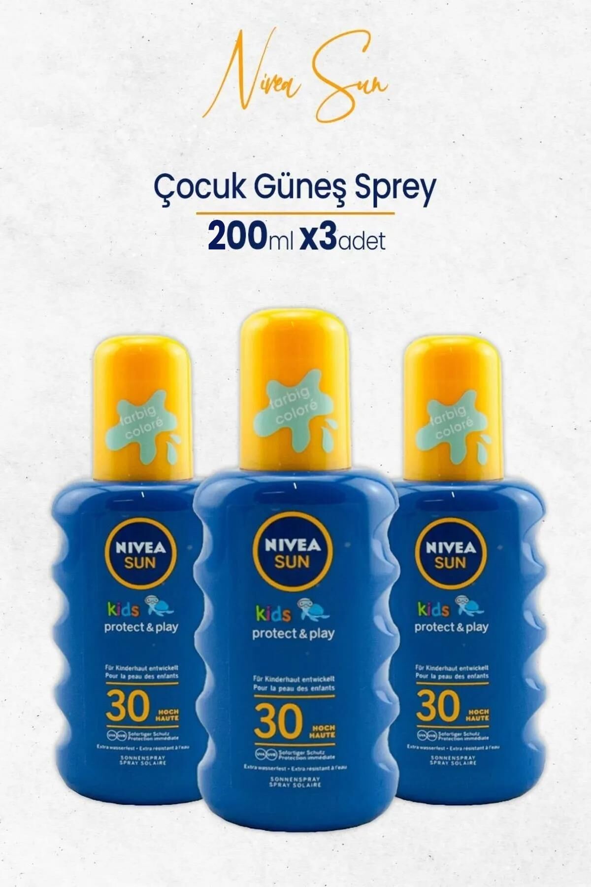 Nivea Sun Çocuk Güneş Sprey 200 ml SPF 30 x 3 adet