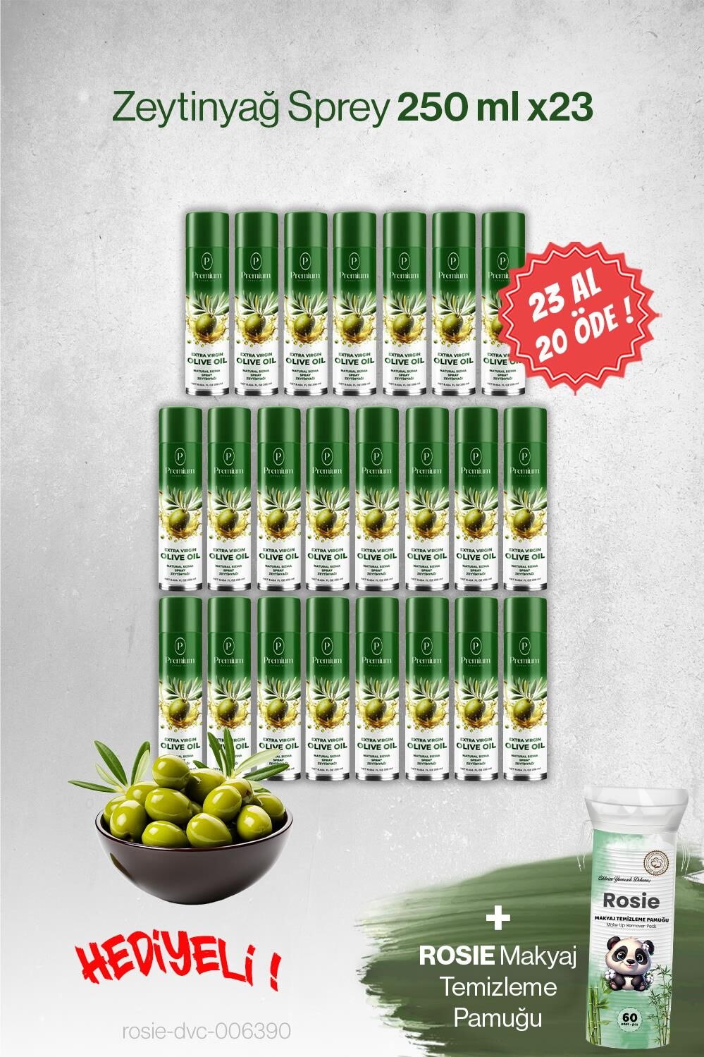 23 AL 20 ÖDE Premium 250 ML Zeytinyağ Sprey, Hediyeli