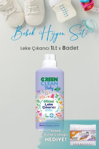 U Green Clean Baby Leke Çıkarıcı 1 L x 8 Adet ve Hediyeli