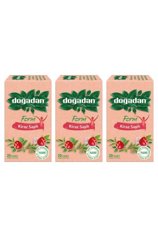 Doğadan Form Çay Kiraz Saplı 20'li x 3 Adet