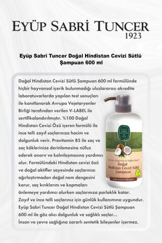 Eyüp Sabri Tuncer Doğal Hindistan Cevizi Sütlü Şampuan 600 ml 5 Al 4 Öde ve Rosie Pamuk