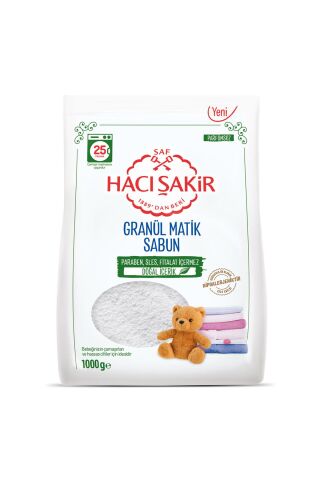 Hacı Şakir Granül Matik Bebekler ve Hassas Ciltler İçin Çamaşır Deterjanı 1000 gr