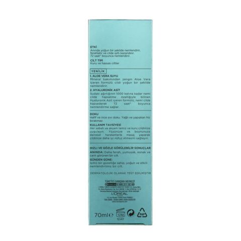 Loreal Paris Nem Terapisi Aloe Vera Suyu Kuru ve Hassas Ciltler 70 ml