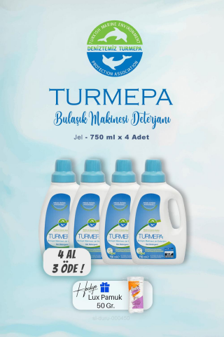 4 AL 3 ÖDE Turmepa Jel Bulaşık Makinesi Deterjanı 750 ml, Pamuk Hediyeli