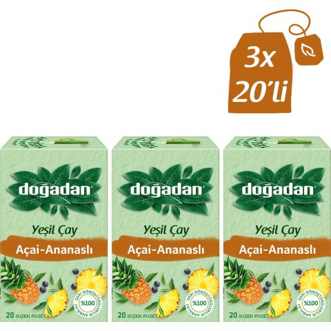 Doğadan Yeşil Çay Açai Ananaslı 20’Li x 3